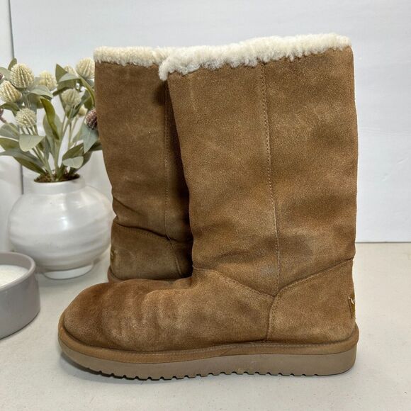 Koolaburra by UGG Kinslei Tall Brown Boot Suede Sheepskin 1096409 Women's US 8 - Picture 7 of 9